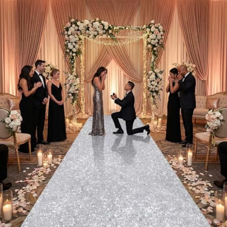 Aisle Runner for Wedding Ceremony: 4FT×20FT Sequin Fabric - Sparkly Carpet Runner for Christmas Disco Prom Party Outdoor Grass
Aisle Runner for Wedding Ceremony: 4FT×20FT Sequin Fabric - Sparkly Carpet Runner for Christmas Disco Prom Party Outdoor Grass