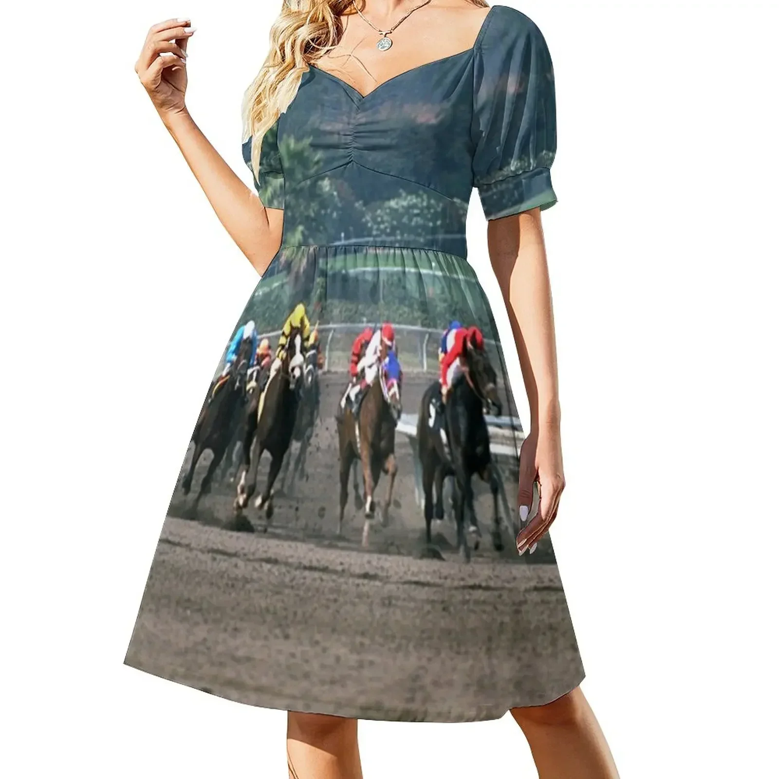Horse racing track Short-Sleeved Dress dresses for women Women's skirt women's clothing korea stylish dress dresses
Horse racing track Short-Sleeved Dress dresses for women Women's skirt women's clothing korea stylish dress dresses