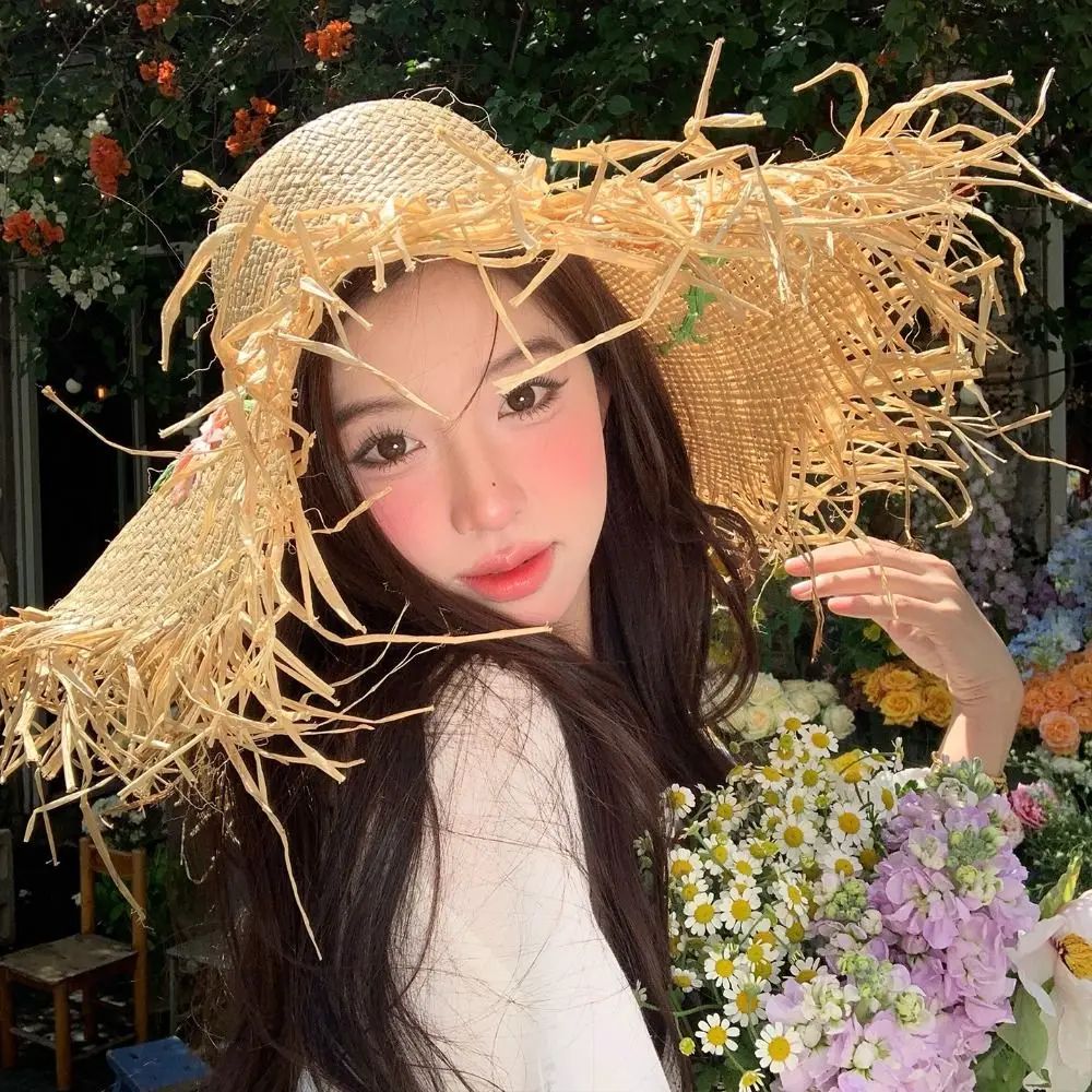 Sweet Boho Lafite Grass Hat Wide Brim Embroidered Flower Weave Hat Lightweight Korean Style Fisherman Hat Travel
Sweet Boho Lafite Grass Hat Wide Brim Embroidered Flower Weave Hat Lightweight Korean Style Fisherman Hat Travel