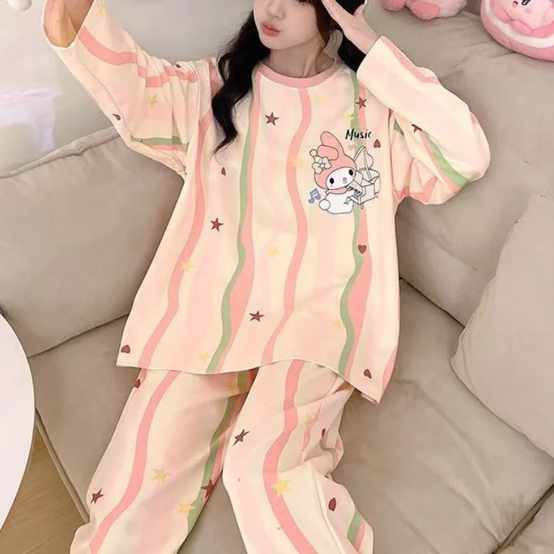 Пижама Sanrio My Melody, комплект из 2 предметов, милый мультяшный дизайн, женская ночная рубашка с длинным рукавом и брюками, студенческая домашняя одежда, весенняя новинка
Пижама Sanrio My Melody, комплект из 2 предметов, милый мультяшный дизайн, женская ночная рубашка с длинным рукавом и брюками, студенческая домашняя одежда, весенняя новинка