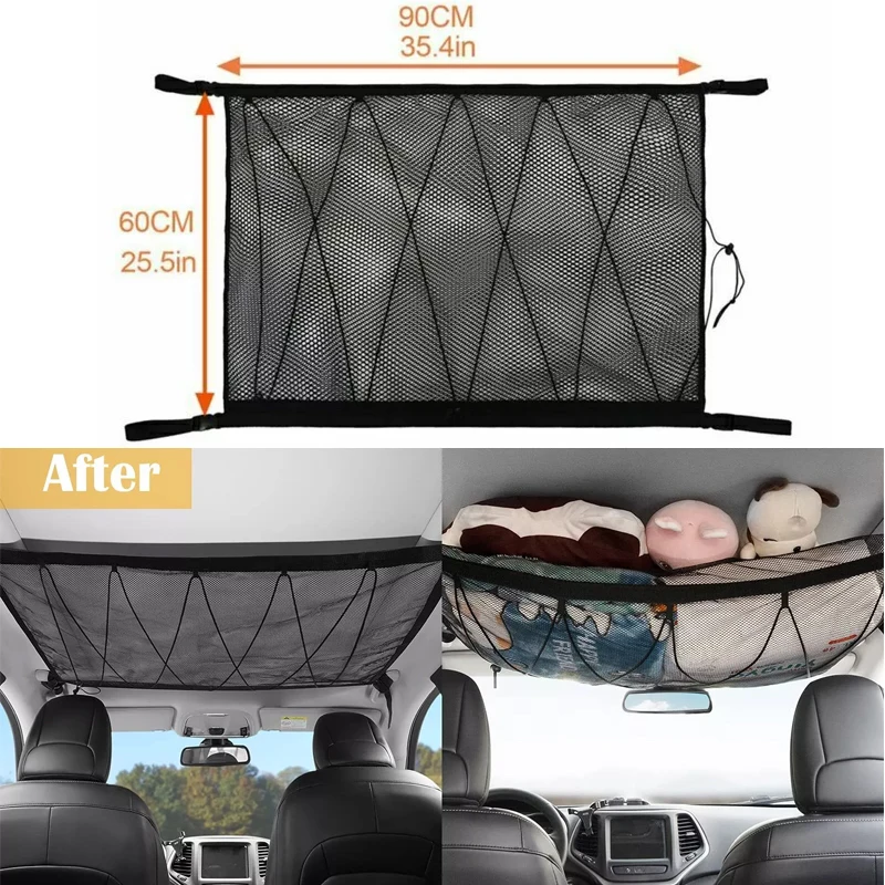 Car Ceiling Storage Adjustable Roof Net Mesh Pocket For Van SUV Universal Interior 90*65cm Cargo Storage Bag
Car Ceiling Storage Adjustable Roof Net Mesh Pocket For Van SUV Universal Interior 90*65cm Cargo Storage Bag