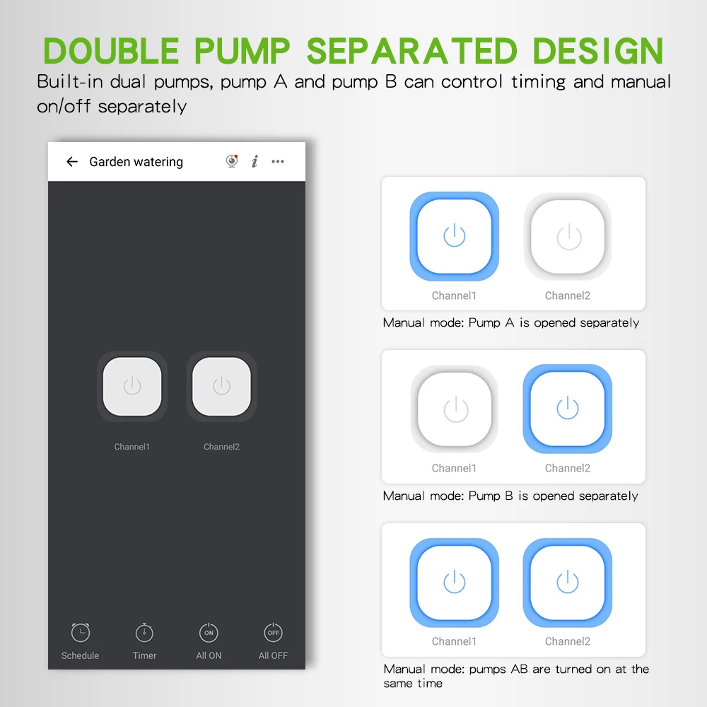 【Hot】New Double Pump Garden Wifi Control Watering Device Automatic Water Drip Irrigation Watering System Kit WIFI Mobile APP Con
【Hot】New Double Pump Garden Wifi Control Watering Device Automatic Water Drip Irrigation Watering System Kit WIFI Mobile APP Con