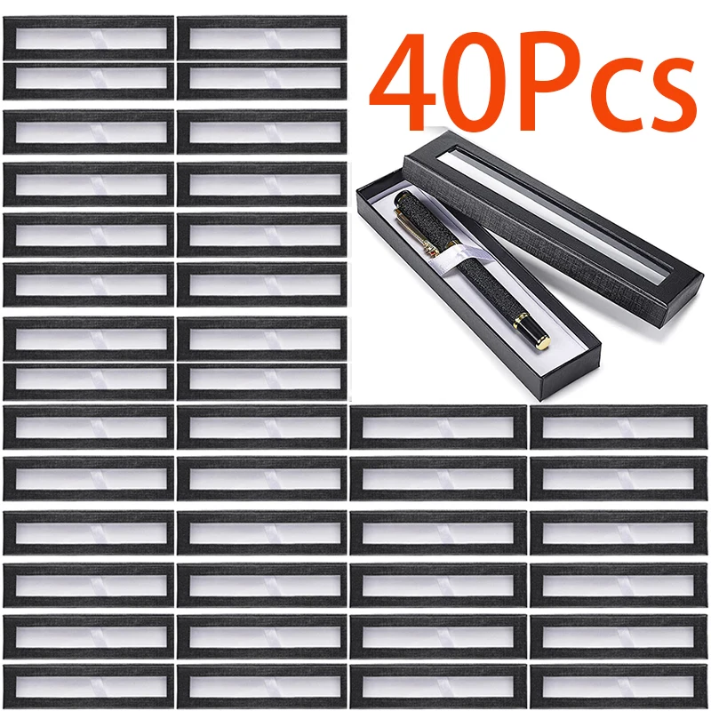 40Pcs Pencil Case Transparent Window Business Office Paper Gift Pen Box Case Cardboard Pen Box Pen Wrapping Supplies
40Pcs Pencil Case Transparent Window Business Office Paper Gift Pen Box Case Cardboard Pen Box Pen Wrapping Supplies