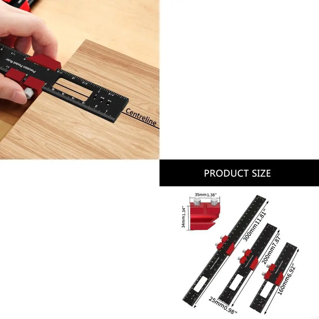 P82E Precisions Pocket Ruler Metal Slide Rule Inch Metric T Type Woodworking Ruler
P82E Precisions Pocket Ruler Metal Slide Rule Inch Metric T Type Woodworking Ruler