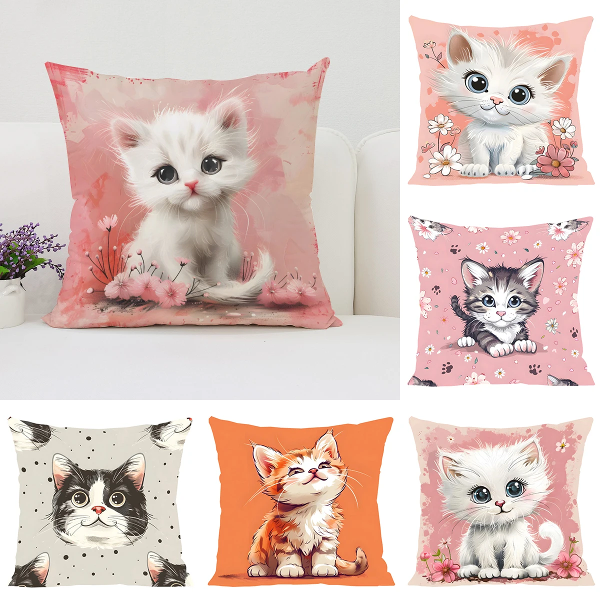 Cute Cartoon Cat Pillowcases for Pillows 45x45 Cushions Cover Aesthetic Room Decoration Cushion Cover 50x50 Home Decor Pillow
Cute Cartoon Cat Pillowcases for Pillows 45x45 Cushions Cover Aesthetic Room Decoration Cushion Cover 50x50 Home Decor Pillow