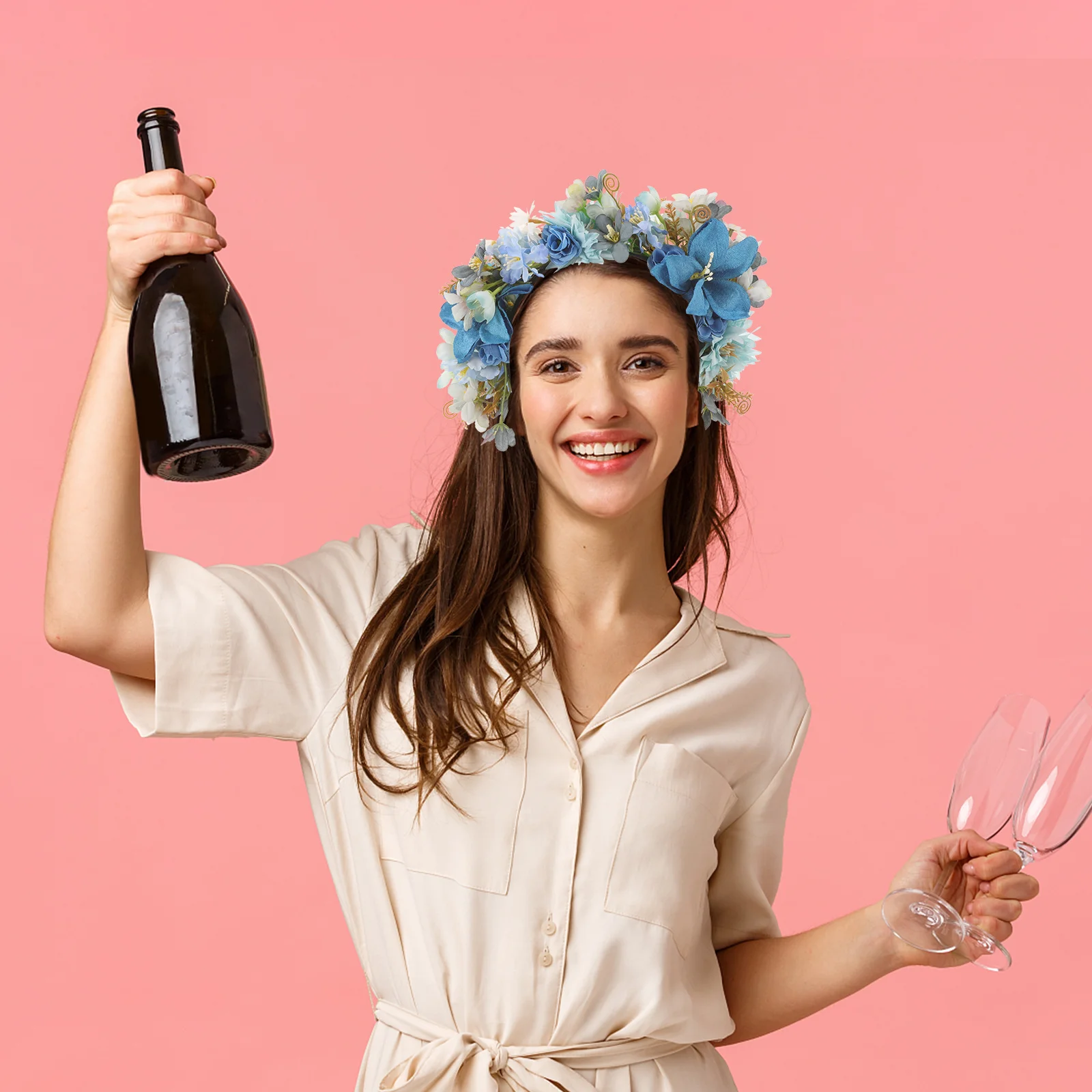 Simulated Flower Headband Elegant Floral Crown Bride Wedding Party Hair Accessories for Women Flower Crown Headband
Simulated Flower Headband Elegant Floral Crown Bride Wedding Party Hair Accessories for Women Flower Crown Headband