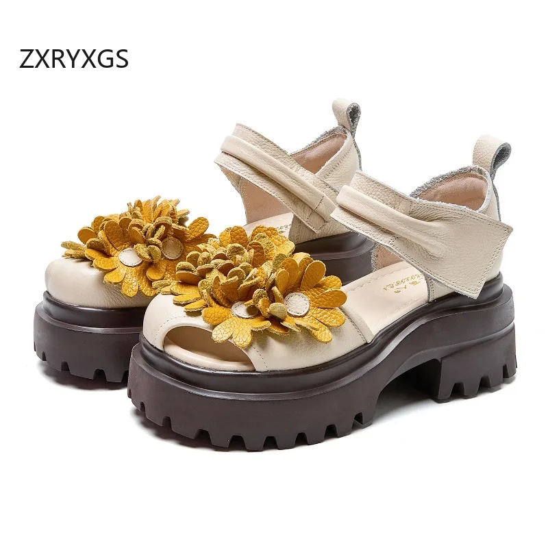 ZXRYXGS 2026 Premium Cowhide Mixed Colors Flowers Fashion Sandals Thick Sole Increase Sandals Non-slip Women's High Heel Sandals
ZXRYXGS 2026 Premium Cowhide Mixed Colors Flowers Fashion Sandals Thick Sole Increase Sandals Non-slip Women's High Heel Sandals