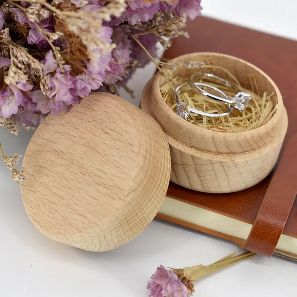 Wooden Box for Wedding Ceremony Engagement Proposal Storage Holder Jewelry Packaging Round Ring Holder Box Wood Ring
Wooden Box for Wedding Ceremony Engagement Proposal Storage Holder Jewelry Packaging Round Ring Holder Box Wood Ring