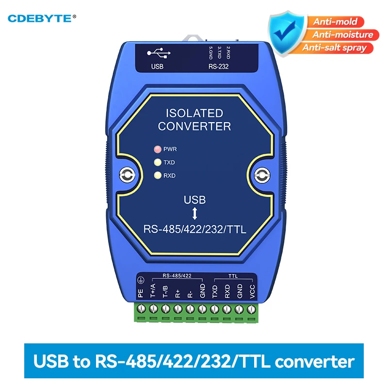 USB to RS485/RS232/TTL Converter CH340 Optical Isolated Industrial Converter CDEBYTE E810-U15C With Type-C Interface DC4.5~5.5V
USB to RS485/RS232/TTL Converter CH340 Optical Isolated Industrial Converter CDEBYTE E810-U15C With Type-C Interface DC4.5~5.5V