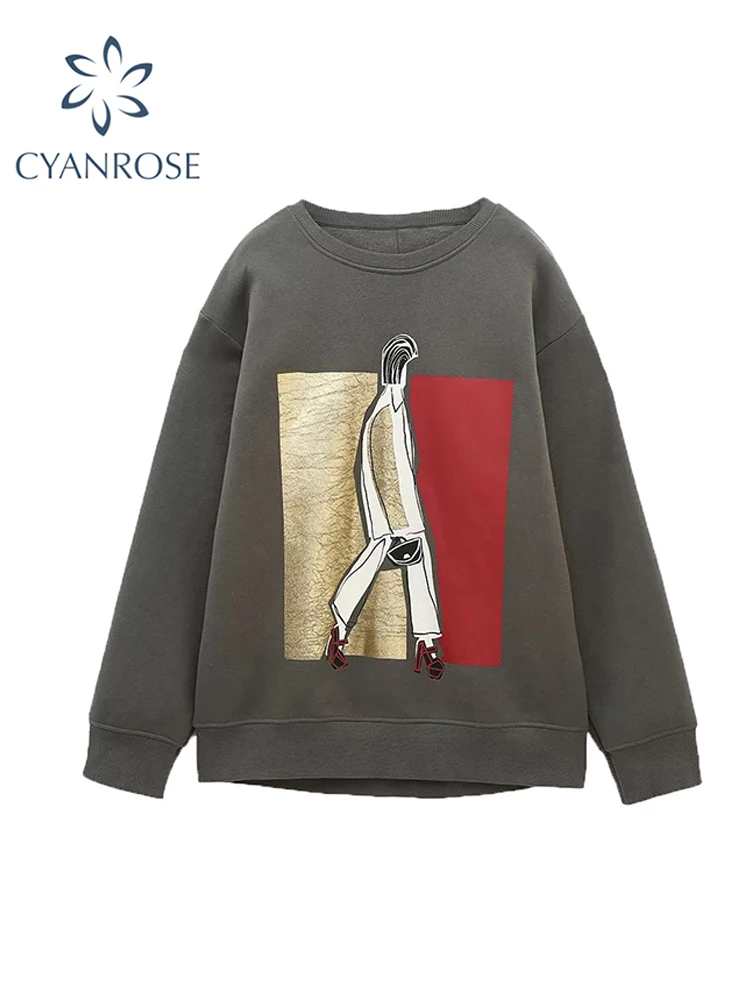 Women Grey Graphic Print Sweatshirt Vintage Streetwear Korean Fashion Harajuku 90s Aesthetic Sweatshirt Top Clothes 2023 Autumn
Women Grey Graphic Print Sweatshirt Vintage Streetwear Korean Fashion Harajuku 90s Aesthetic Sweatshirt Top Clothes 2023 Autumn
