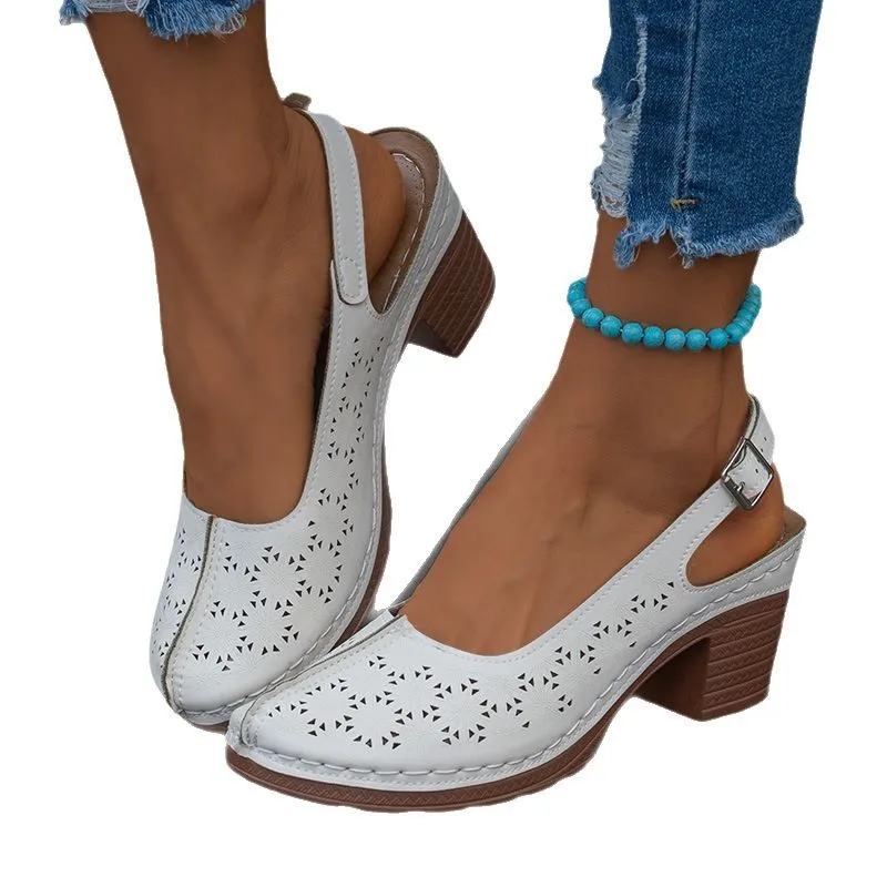 Summer New 2025 Women's Breathable Hollow Closed Toe Sandals Plus Size 43 Round Toe High Heel Sandals for Women Sandalias Mujer
Summer New 2025 Women's Breathable Hollow Closed Toe Sandals Plus Size 43 Round Toe High Heel Sandals for Women Sandalias Mujer