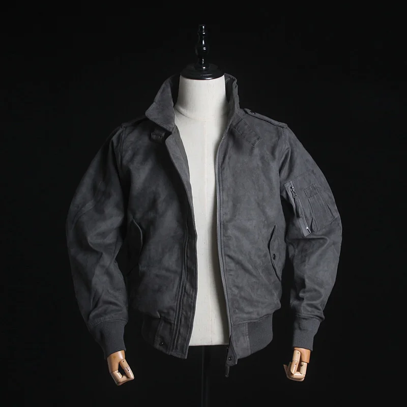 MA Improved Suede Jaet Men's ort ey Spring Autumn Military Loose Faionable Long Sve Stand Collar Casual Coat
MA Improved Suede Jaet Men's ort ey Spring Autumn Military Loose Faionable Long Sve Stand Collar Casual Coat
