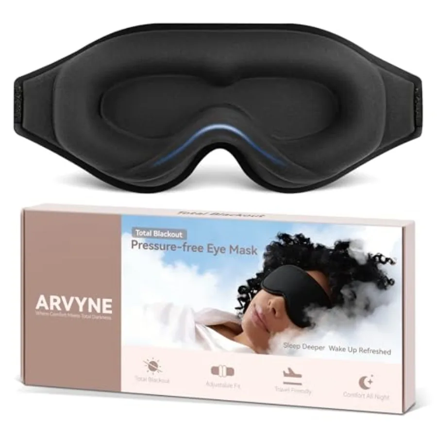 Sleep Mask for Side Sleepers, 100% Blackout Eye Mask for Sleeping with 3D Deep Contoured Cups, Zero Pressure Lash-Friendly, Adj
Sleep Mask for Side Sleepers, 100% Blackout Eye Mask for Sleeping with 3D Deep Contoured Cups, Zero Pressure Lash-Friendly, Adj