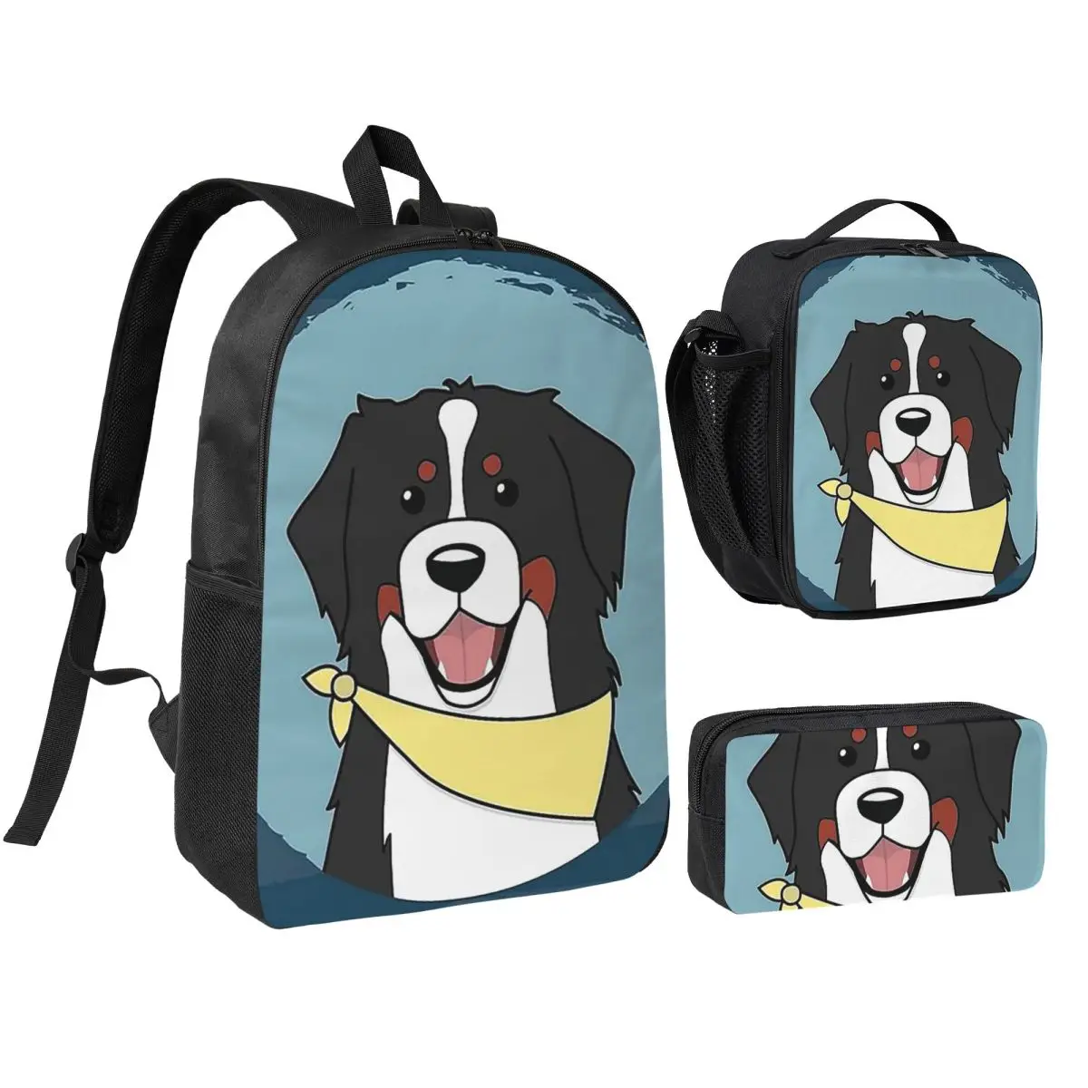 Friendly Bernese Mountain Dog Animal Backpack Student BookBag School Bag Shoulder Bags 3ps Insulated Lunch Bag Pencil Case
Friendly Bernese Mountain Dog Animal Backpack Student BookBag School Bag Shoulder Bags 3ps Insulated Lunch Bag Pencil Case