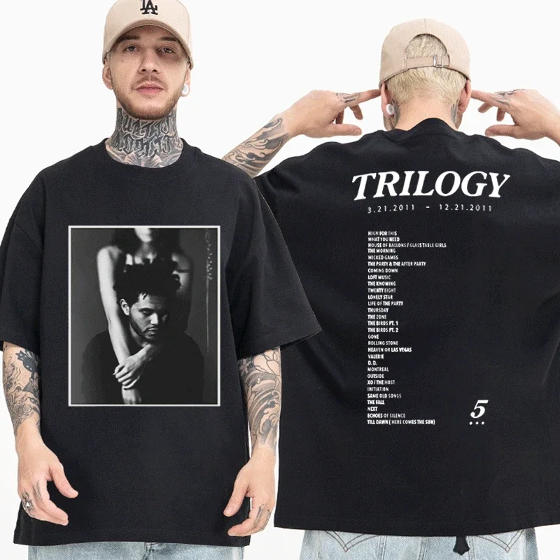 The Weeknd Трилогия футболки хип-хоп винтажные мужские топы Повседневная Свободная футболка оверсайз унисекс с коротким рукавом Хлопковая женская одежда 
The Weeknd Трилогия футболки хип-хоп винтажные мужские топы Повседневная Свободная футболка оверсайз унисекс с коротким рукавом Хлопковая женская одежда
