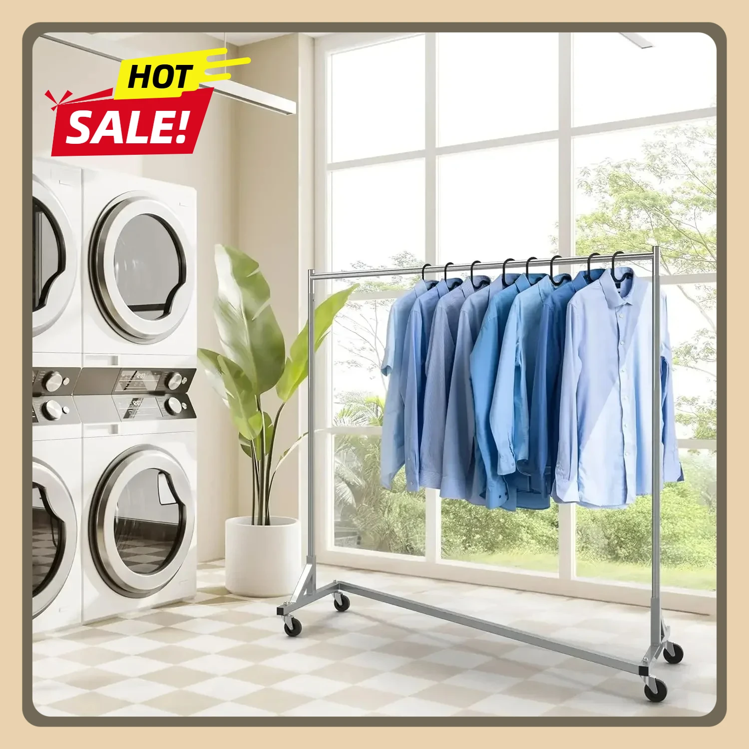 Industrial Grade, 400lb Load Z-Base Garment Rack with 62in extra long bar
Industrial Grade, 400lb Load Z-Base Garment Rack with 62in extra long bar