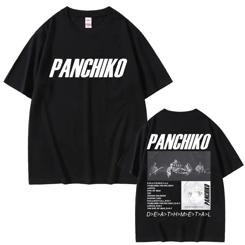 Rock Band Panchiko DEATHMETAL Album Double Sided Printed T Shirts Men Women Vintage Casual Cotton T-shirts Male Oversized Tshirt
Rock Band Panchiko DEATHMETAL Album Double Sided Printed T Shirts Men Women Vintage Casual Cotton T-shirts Male Oversized Tshirt