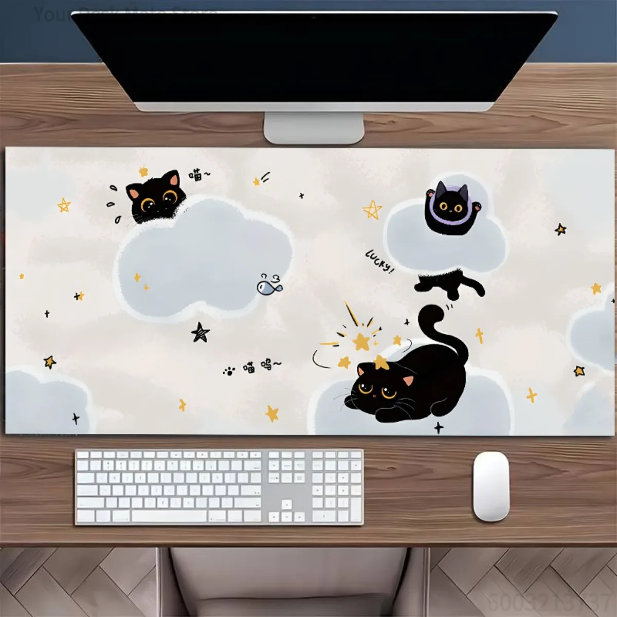 Rubber Smooth Desk Mouse Pad Black Cat & Starry Pattern Non-Slip Washable Durable Pad for Gaming E-Sports Office School Home Use
Rubber Smooth Desk Mouse Pad Black Cat & Starry Pattern Non-Slip Washable Durable Pad for Gaming E-Sports Office School Home Use