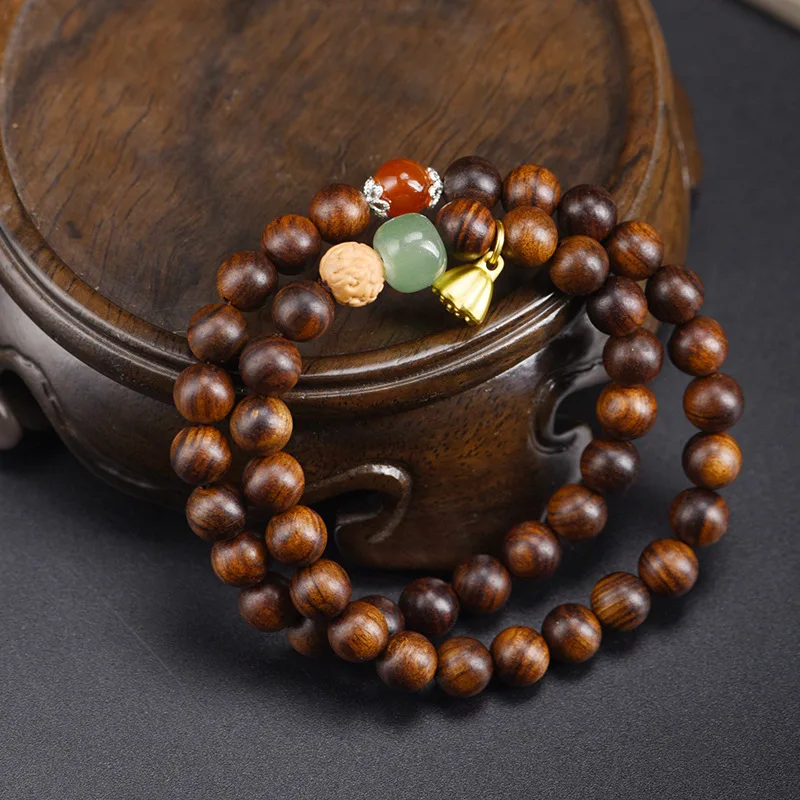 Black Rosewood Double Circle Jade Bracelet, Lotus Pod Lotus Pendant Retro Men's and Women's Bracelet.
Black Rosewood Double Circle Jade Bracelet, Lotus Pod Lotus Pendant Retro Men's and Women's Bracelet.