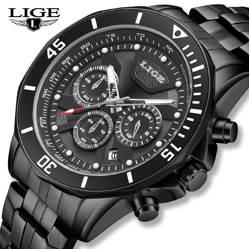 LIGE Watch Fashion Military Watches Sport Wristwatch for Men Stainless Steel Strap Chronograph Waterproof Man Clock Reloj Hombre
LIGE Watch Fashion Military Watches Sport Wristwatch for Men Stainless Steel Strap Chronograph Waterproof Man Clock Reloj Hombre