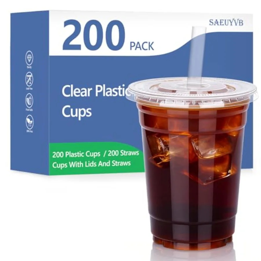 0 Pack - Clear Plastic Cups with Lids and Straws, Disposable Iced Coffee Cups with Lids for Smoothie, Milkshake, Cold Drinks, S
0 Pack - Clear Plastic Cups with Lids and Straws, Disposable Iced Coffee Cups with Lids for Smoothie, Milkshake, Cold Drinks, S