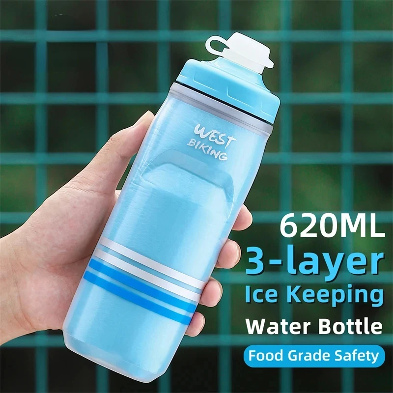 Cycling Water Bottle Cold Water Insulated Thermal Silicone Bottle Fitnes Outdoor Bicycle Portable 620ml Water Kettle Air up
Cycling Water Bottle Cold Water Insulated Thermal Silicone Bottle Fitnes Outdoor Bicycle Portable 620ml Water Kettle Air up