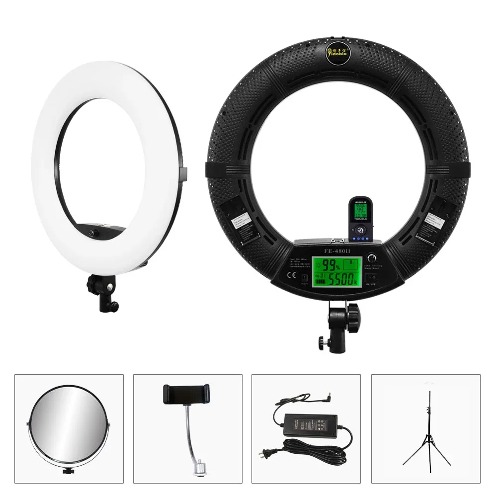 Ring Light Lamp Yidoblo FE-480II 96W Bi-color Fill Light Photo Studio Manufacturer LED Video Light Lamp For Makeup Beauty Salon
Ring Light Lamp Yidoblo FE-480II 96W Bi-color Fill Light Photo Studio Manufacturer LED Video Light Lamp For Makeup Beauty Salon