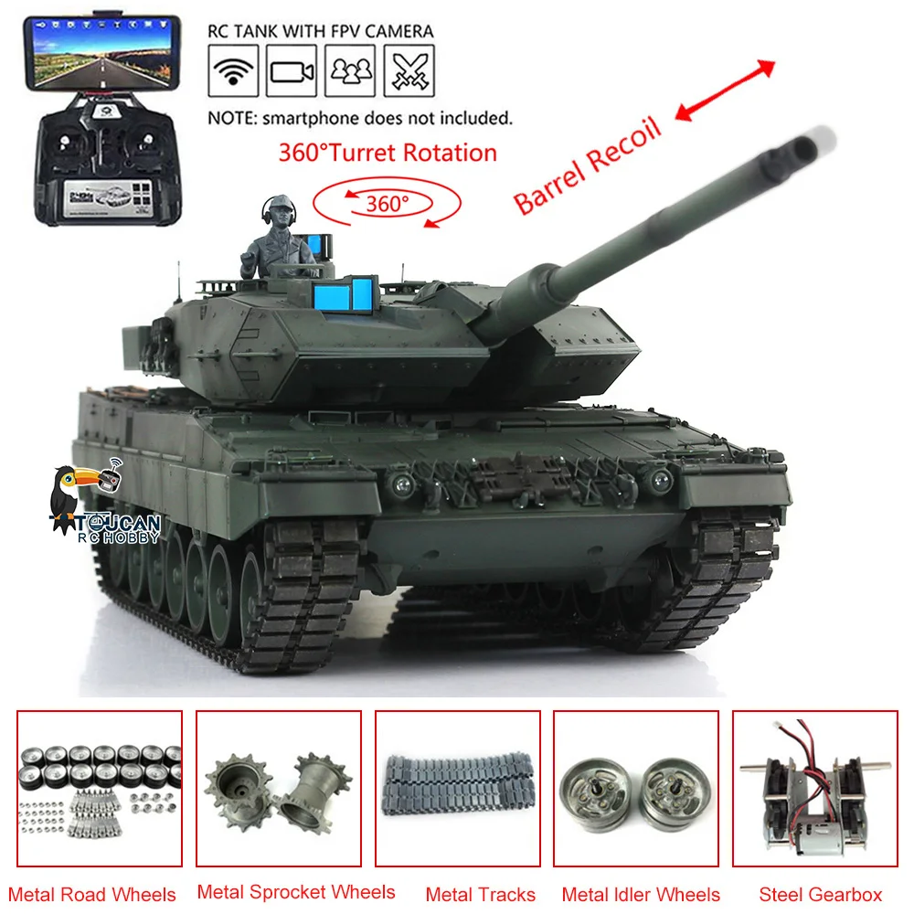 HENG LONG RC Tank 3889 1/16 FPV 7.0 Leopard2A6 Metal Tracks Barrel Recoil Remote Control Car TH17618-SMT4
HENG LONG RC Tank 3889 1/16 FPV 7.0 Leopard2A6 Metal Tracks Barrel Recoil Remote Control Car TH17618-SMT4
