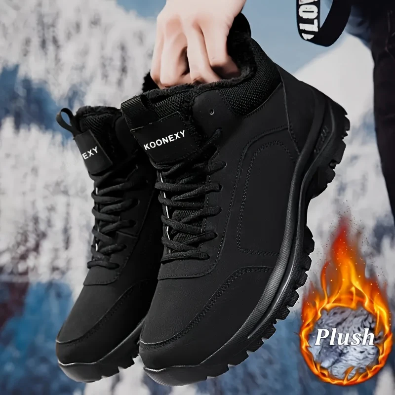 Мужские зимние сапоги для снега, на шнуровке, средней высоты, с толстой плюшевой подкладкой для тепла и комфорта, подходят для занятий спортом в холодную погоду и повседневной носки.
Мужские зимние сапоги для снега, на шнуровке, средней высоты, с толстой плюшевой подкладкой для тепла и комфорта, подходят для занятий спортом в холодную погоду и повседневной носки.