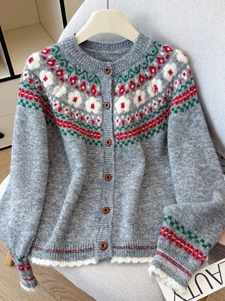 Thickened Warm Knitted Sweater Coat Women's Winter Outerwear Loose Slimming Knitwear Cardigan Soft Polyester Fiber Long Sleeve
Thickened Warm Knitted Sweater Coat Women's Winter Outerwear Loose Slimming Knitwear Cardigan Soft Polyester Fiber Long Sleeve