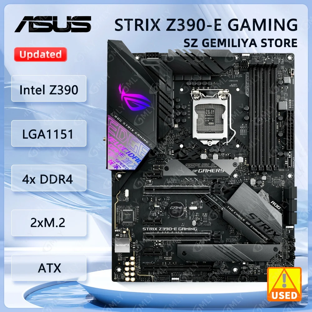 ASUS ROG STRIX Z390-E GAMING Motherboard Intel Z390 LAG 1151 DDR4 64GB M.2 ATX support Core i3-8100 i3-9300 i5-8500 i5-9400 cpu
ASUS ROG STRIX Z390-E GAMING Motherboard Intel Z390 LAG 1151 DDR4 64GB M.2 ATX support Core i3-8100 i3-9300 i5-8500 i5-9400 cpu