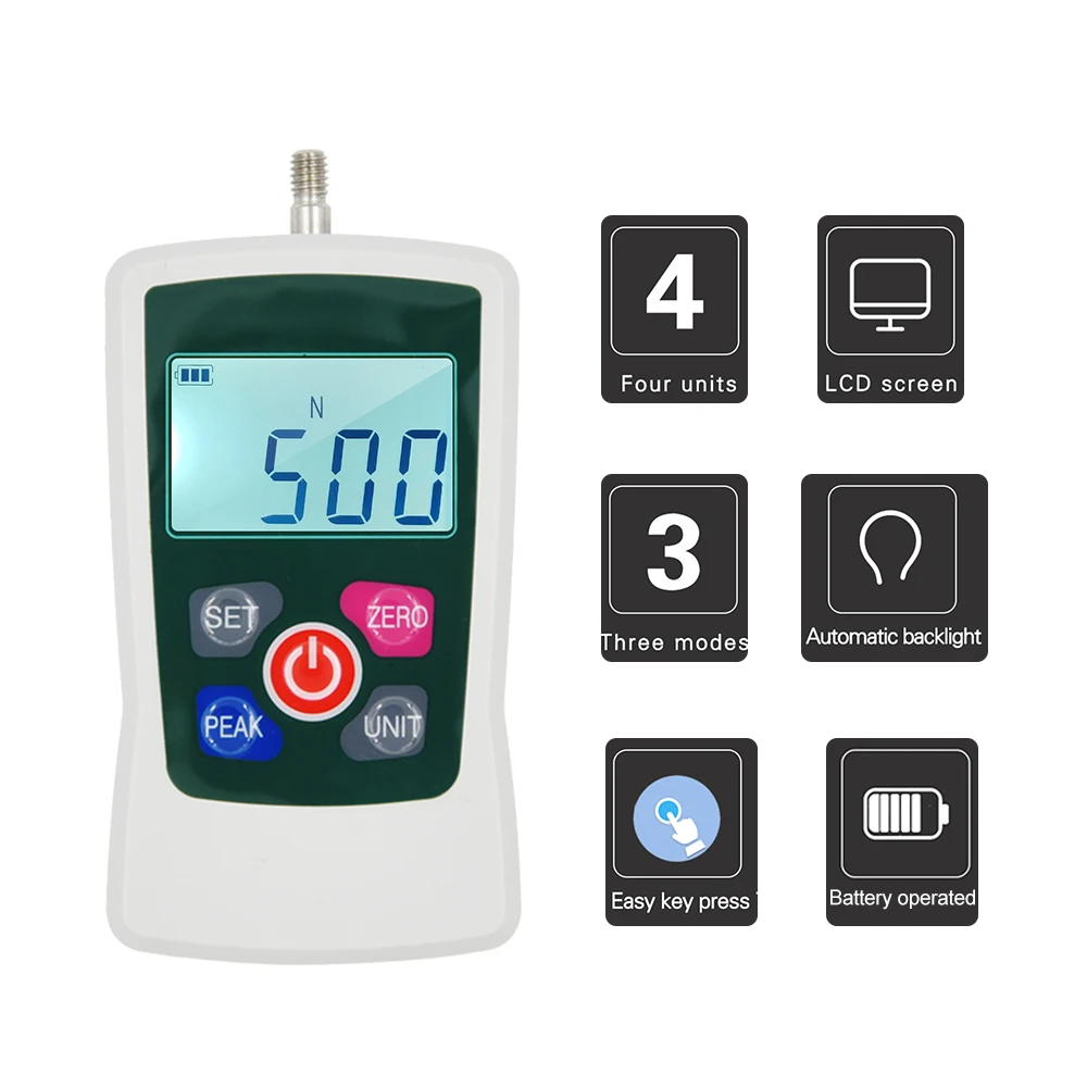 Portable Push Pull Gauge 500N Digital Handheld Automatic Shutdown Backlit Screen Force Gauge Push Pull Force Gauge Tension Meter
Portable Push Pull Gauge 500N Digital Handheld Automatic Shutdown Backlit Screen Force Gauge Push Pull Force Gauge Tension Meter