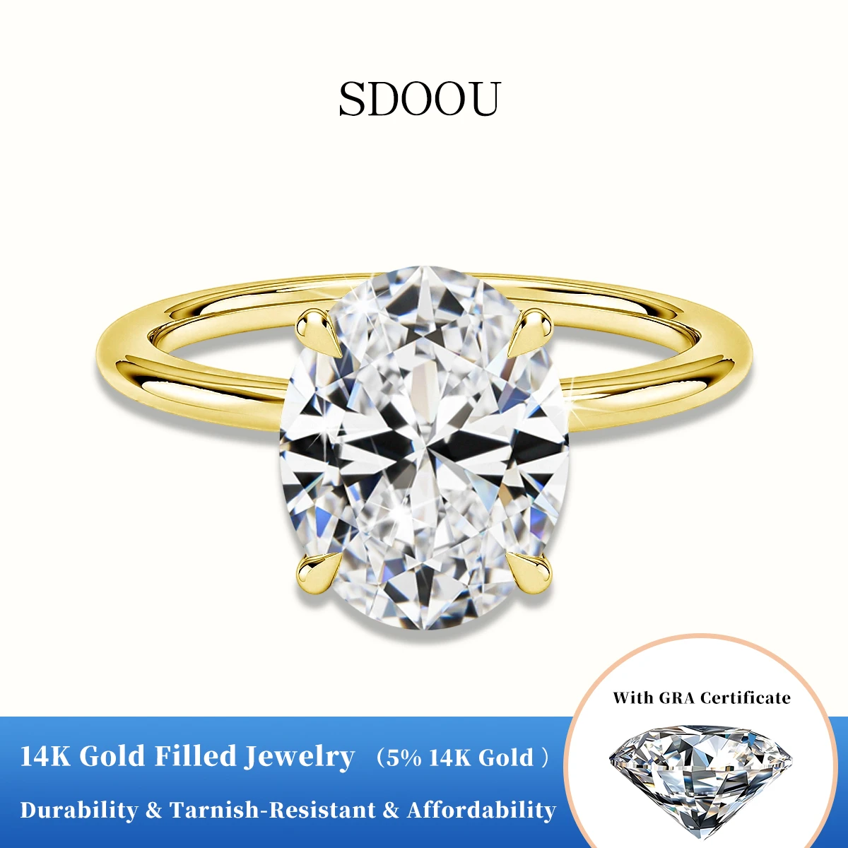 SDOOU Кольцо-солитер с овальным муассанитом 2-4,5 карата, 4 крапана, для помолвки/свадьбы, с сертификатом GRA, из позолоченного золота 14K (1/20), для женщин, ювелирные изделия высокого качества
SDOOU Кольцо-солитер с овальным муассанитом 2-4,5 карата, 4 крапана, для помолвки/свадьбы, с сертификатом GRA, из позолоченного золота 14K (1/20), для женщин, ювелирные изделия высокого качества