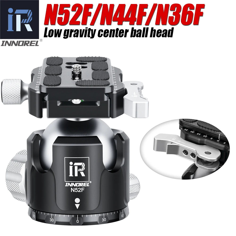 INNOREL N36F/N44F/N52F Tripod Ball Head, Fast Lever Release, Panoramic Metal Camera Ballhead for DSLR Camcorder Load 20/25/30kg
INNOREL N36F/N44F/N52F Tripod Ball Head, Fast Lever Release, Panoramic Metal Camera Ballhead for DSLR Camcorder Load 20/25/30kg