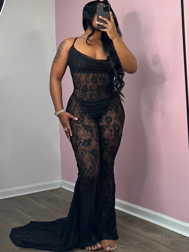 Leosoxs See Through Backless Jumpsuit Women Midnight Party Coquette Sexy Summer Sleeveless Clubwear Workout Skinny Overalls
Leosoxs See Through Backless Jumpsuit Women Midnight Party Coquette Sexy Summer Sleeveless Clubwear Workout Skinny Overalls
