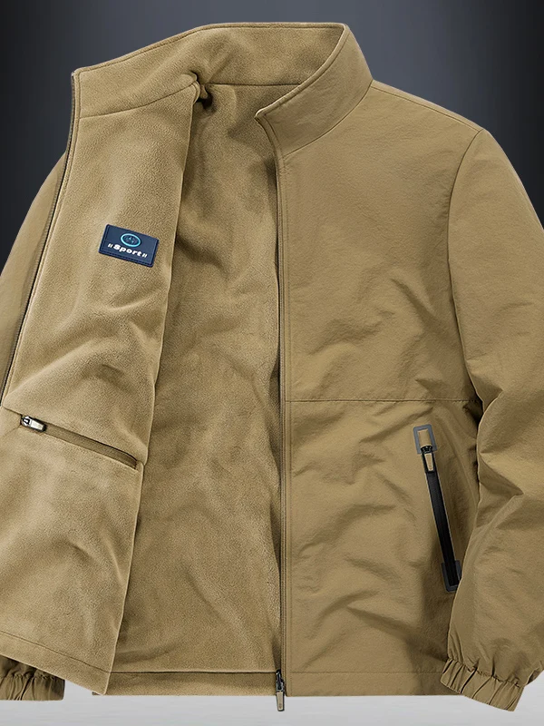 Thiened Double-Sided Casual Autumn Winter Men's Jaet Stand Collar Fce-Lined Warm Outerwear Cotton Coat Long Sve Zipper
Thiened Double-Sided Casual Autumn Winter Men's Jaet Stand Collar Fce-Lined Warm Outerwear Cotton Coat Long Sve Zipper