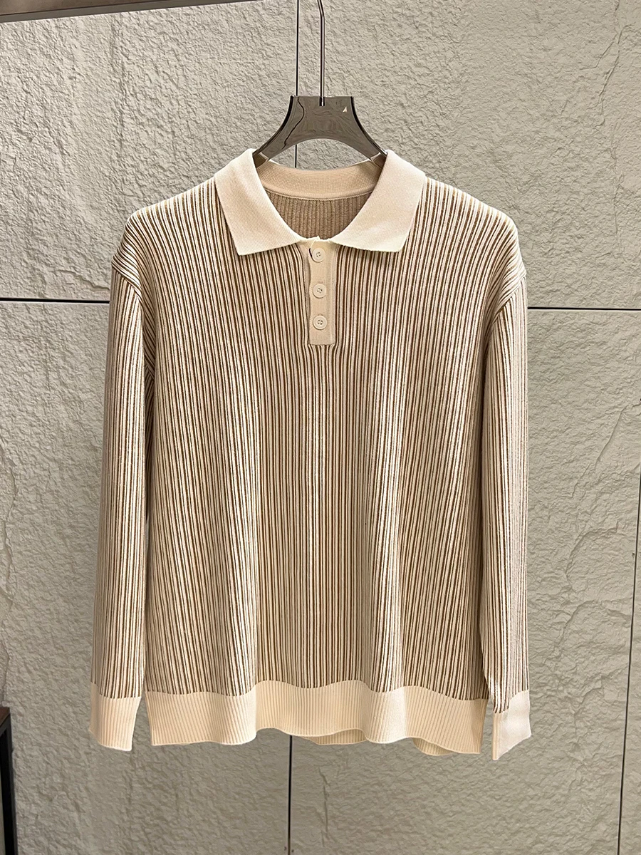 Soft Skin-friendly Men's Knitted Sweater Casual Fashion Retro Stripes Collar Long Sleeve Autumn Winter Warm Breathable Top
Soft Skin-friendly Men's Knitted Sweater Casual Fashion Retro Stripes Collar Long Sleeve Autumn Winter Warm Breathable Top