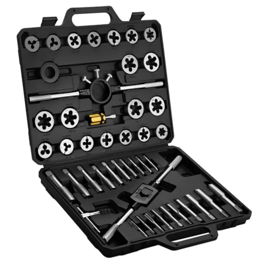 Anfrere 45 pcs Metric Tap and Die Set Standard Tap Set and Die Tool Set for Threading and Rethreading Internal and External Thr
Anfrere 45 pcs Metric Tap and Die Set Standard Tap Set and Die Tool Set for Threading and Rethreading Internal and External Thr