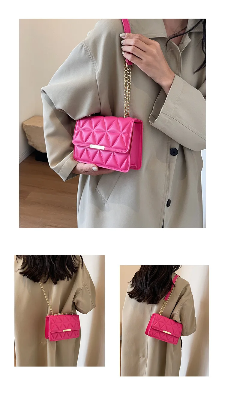 Women Quilted Chain Crossbody Bag Fashion Small Square Shoulder Purse Multi Color Casual Daily Handbag Women Quilted Chain Crossbody Bag Fashion Small Square Shoulder Purse Multi Color Casual Daily Handbag