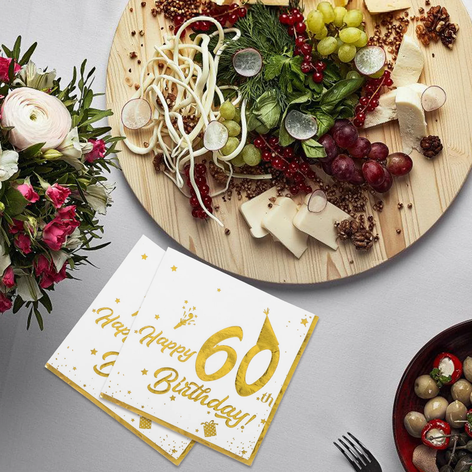 40Pcs Elegant Disposable 60th Birthday Party Napkins Paper Luxurious Party Supplies Birthday Decorations Large Dinner Napkins
40Pcs Elegant Disposable 60th Birthday Party Napkins Paper Luxurious Party Supplies Birthday Decorations Large Dinner Napkins