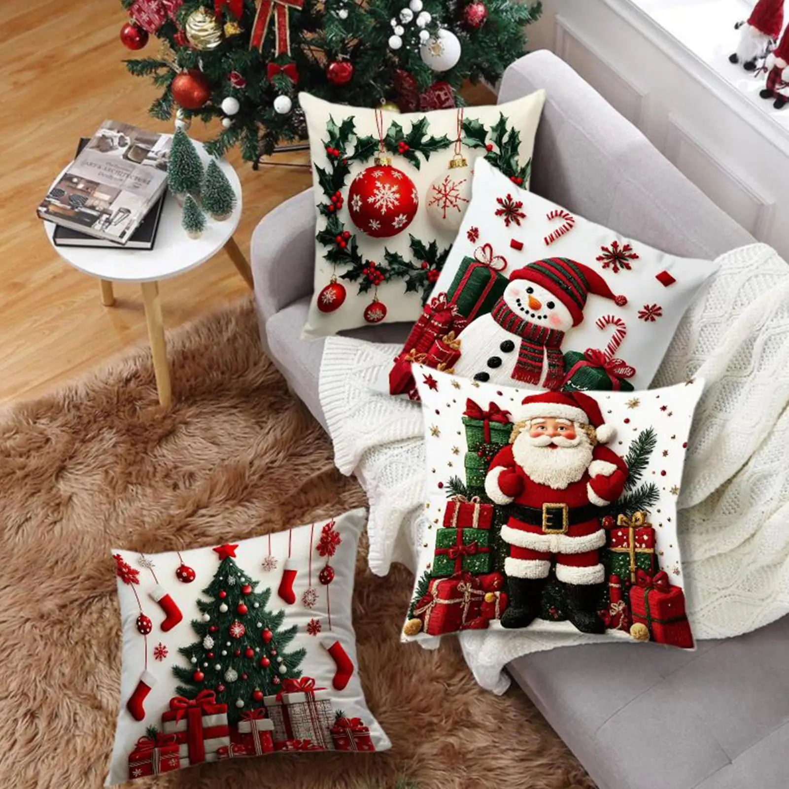 Christmas Pillow Covers 4 Pieces 18x18 Inch Winter Christmas Pillowcase Decor Couch Cushion Cover for Living Room Bedroom Indoor
Christmas Pillow Covers 4 Pieces 18x18 Inch Winter Christmas Pillowcase Decor Couch Cushion Cover for Living Room Bedroom Indoor