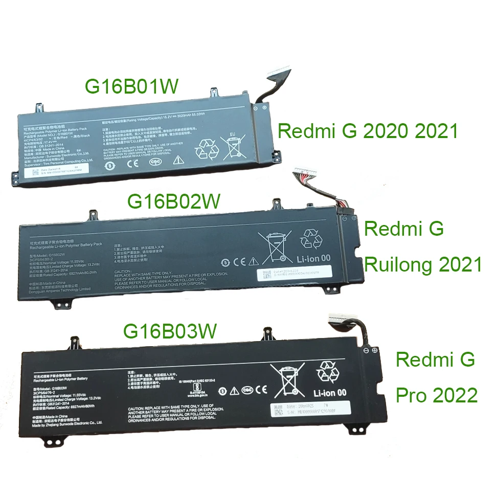 Laptop Battery G16B01W G16B02W G16B03W For Redmi G 2020 2021,RedmiG RUILONG 2021 Redmi G Pro Gamebook 2022 Ryzen 2024 RMG2215-AI
Laptop Battery G16B01W G16B02W G16B03W For Redmi G 2020 2021,RedmiG RUILONG 2021 Redmi G Pro Gamebook 2022 Ryzen 2024 RMG2215-AI