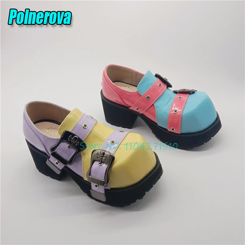 Mixed Colors Metal Buckle Women's Pumps Niche Design Platform Chunky Heel Mary Jane Shoes Summer New Fashion Party Cosplay Shoes
Mixed Colors Metal Buckle Women's Pumps Niche Design Platform Chunky Heel Mary Jane Shoes Summer New Fashion Party Cosplay Shoes