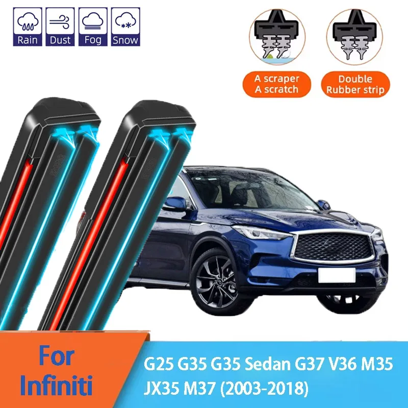 For INFINITI G25 G35 Sedan G37 V36 JX35 M35 M37 Front Windscreen Wipers Double Rubber Car Wiper Blades Car Accessories
For INFINITI G25 G35 Sedan G37 V36 JX35 M35 M37 Front Windscreen Wipers Double Rubber Car Wiper Blades Car Accessories