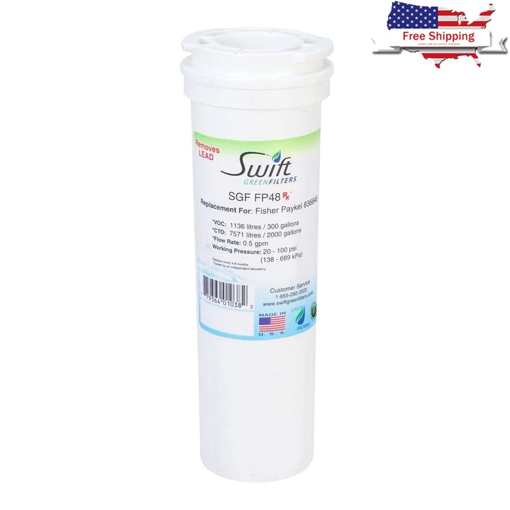 Сменный фильтр для воды Fisher Paykel 836848 WF296 EFF6017 Сертифицированный Swift Green фильтр SGF-FP48 Rx 1 упаковка
Сменный фильтр для воды Fisher Paykel 836848 WF296 EFF6017 Сертифицированный Swift Green фильтр SGF-FP48 Rx 1 упаковка