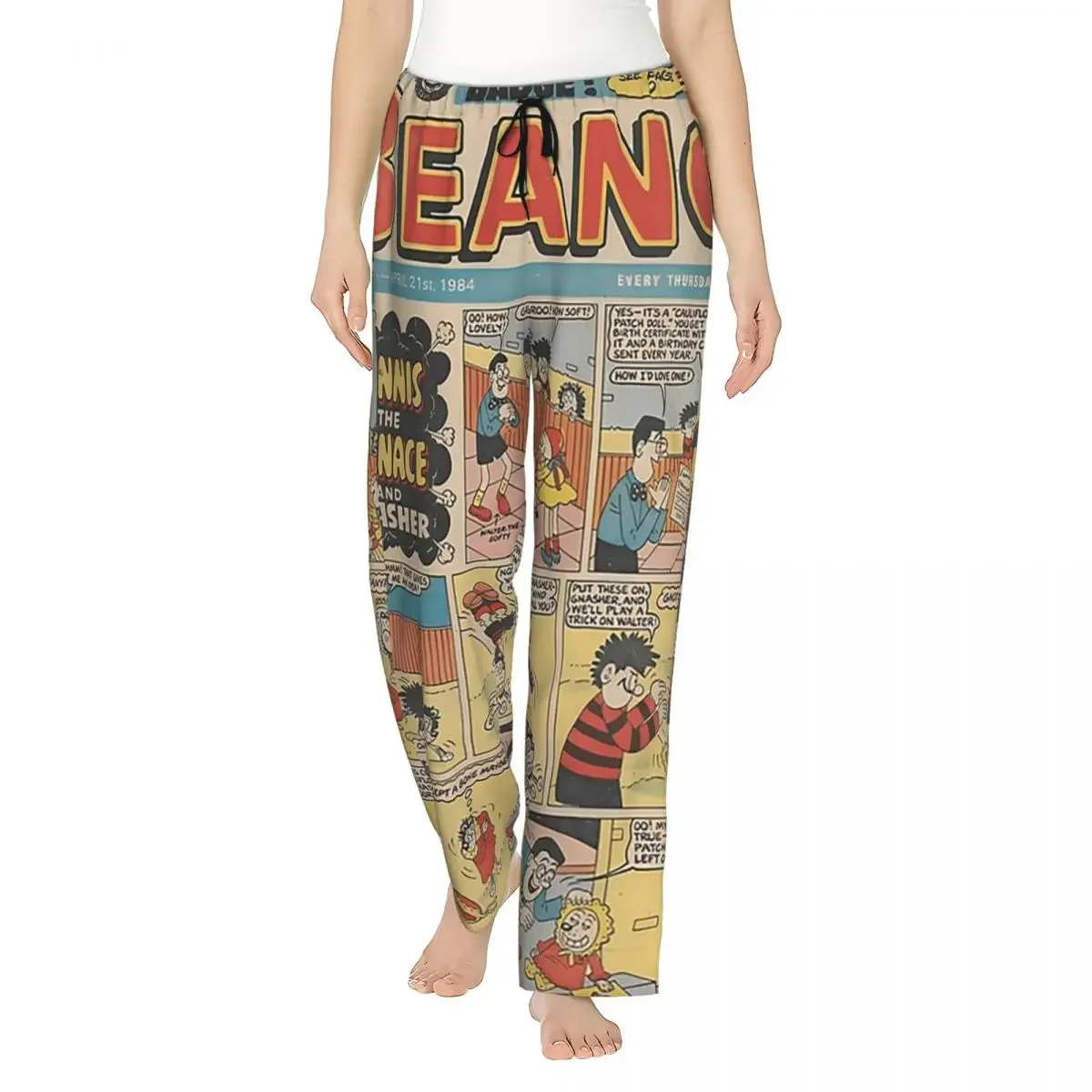 Custom 1984 Beano Classic Dennis The Menace And Gnasher Women Pajama Pants Lounge Sleep Sleepwear Bottoms with Pockets
Custom 1984 Beano Classic Dennis The Menace And Gnasher Women Pajama Pants Lounge Sleep Sleepwear Bottoms with Pockets