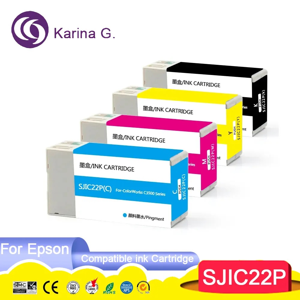 SJIC22P SJIC22 Премиум-цветной совместимый струйный картридж для принтера Epson TM-C3500 C3500
SJIC22P SJIC22 Премиум-цветной совместимый струйный картридж для принтера Epson TM-C3500 C3500