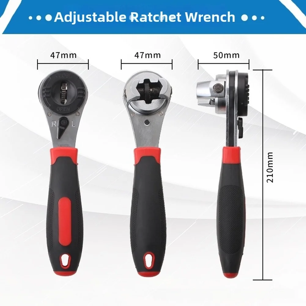 Adjustable Wrench 6-22mm Metric 1/4-7/8 Inch Dual Direction 60 Tooth Quick Adjustable Wrench Hand Tool Accessories
Adjustable Wrench 6-22mm Metric 1/4-7/8 Inch Dual Direction 60 Tooth Quick Adjustable Wrench Hand Tool Accessories