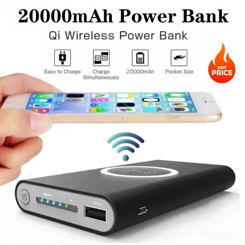 New 20000mAh Portable External Battery Power Bank Qi Wireless Charger PowerBank For iPhone X 8 Plus Samsung S10 S9 S8 Poverbank
New 20000mAh Portable External Battery Power Bank Qi Wireless Charger PowerBank For iPhone X 8 Plus Samsung S10 S9 S8 Poverbank