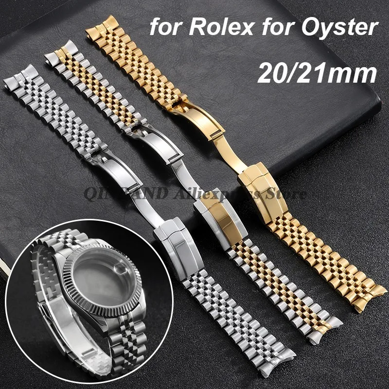 20/21mm Solid Stainless Steel Watchband Strap Men Women Folding Buckle Curved End Watch Chain for Rolex for Oyster Bracelet Belt
20/21mm Solid Stainless Steel Watchband Strap Men Women Folding Buckle Curved End Watch Chain for Rolex for Oyster Bracelet Belt